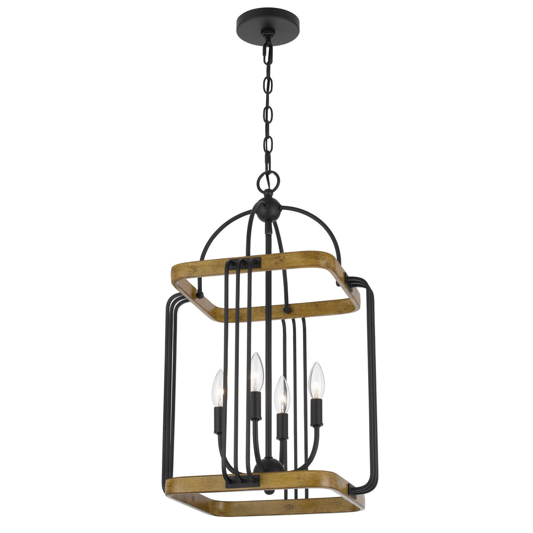 RIPON METAL CHANDELIER WITH WOOD FINISH Cal Lighting