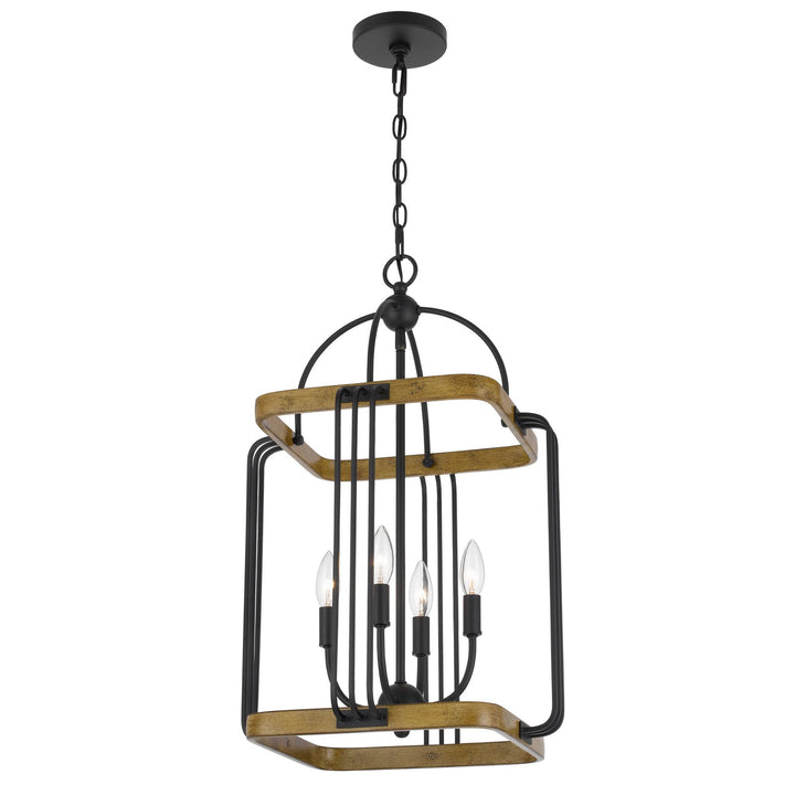 RIPON METAL CHANDELIER WITH WOOD FINISH Cal Lighting
