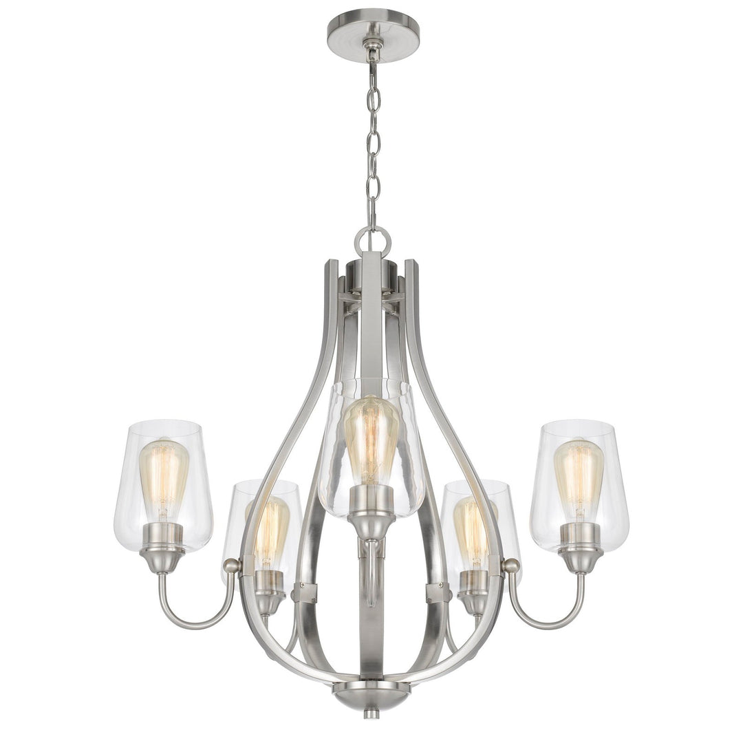 NEWPORT METAL CHANDELIER WITH GLASS SHADES Cal Lighting