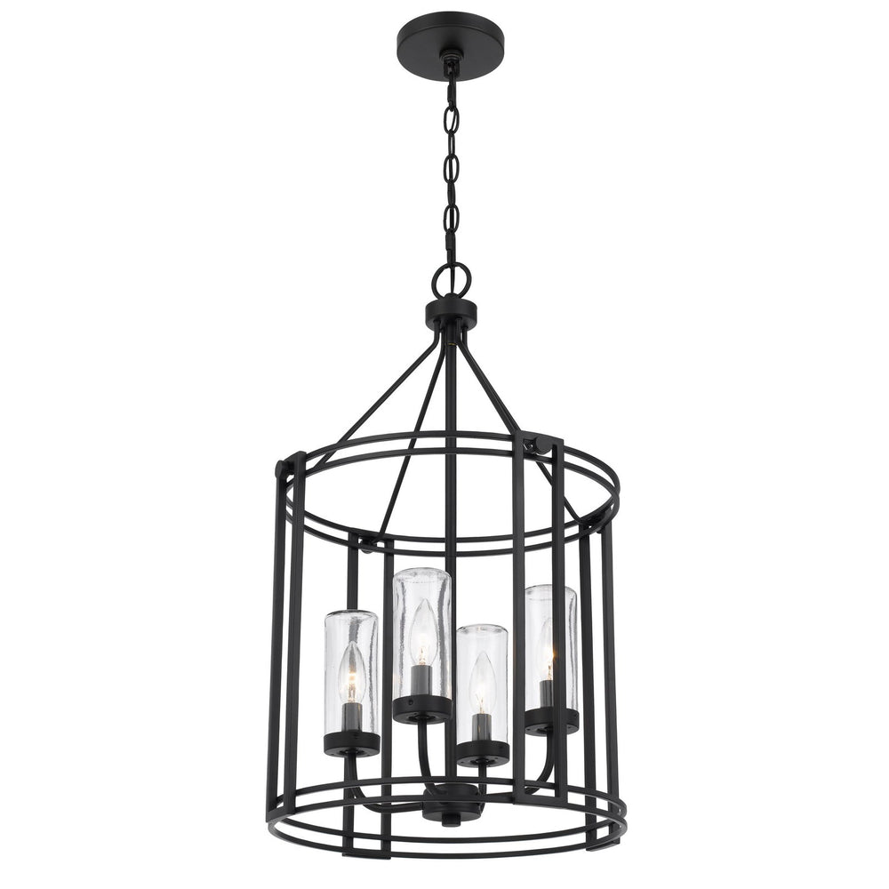 LUTON CAGE METAL CHANDELIER WITH GLASS SHADES Cal Lighting