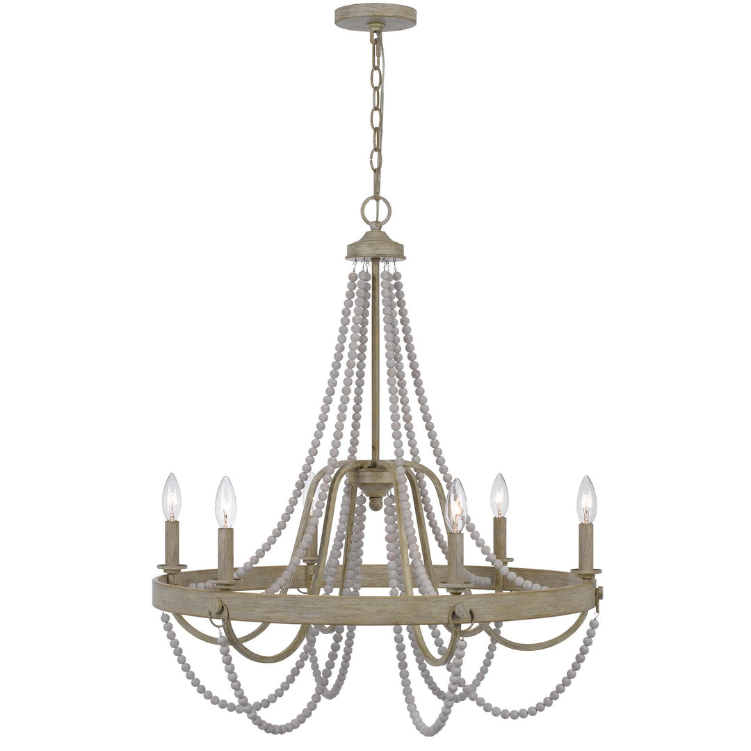 60W X 6 MACON BEADED METAL CHANDELIER Cal Lighting