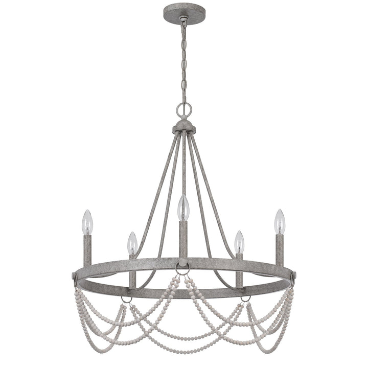 60W X 5 ANNISTON BEADED METAL CHANDELIER Cal Lighting