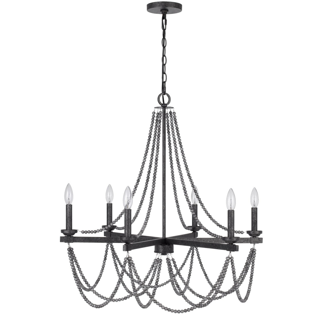 60W X 6 VENTURA METAL BEADED CHANDELIER Cal Lighting