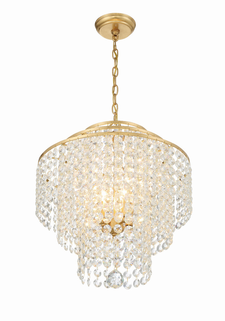 Crystorama Crystorama Gabrielle 4 Light Antique Gold Chandelier