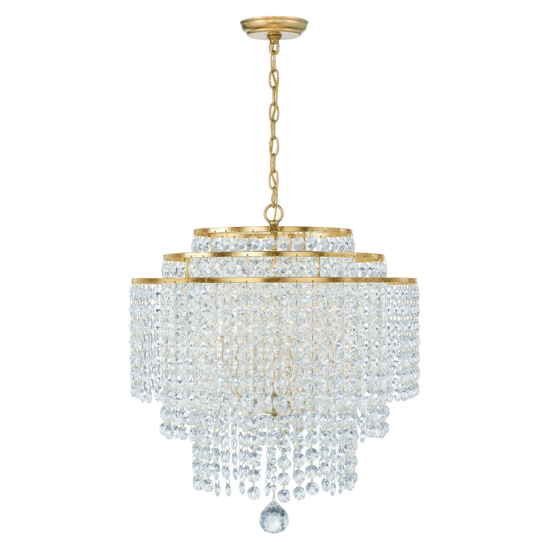 Crystorama Crystorama Gabrielle 6 Light Antique Gold Chandelier
