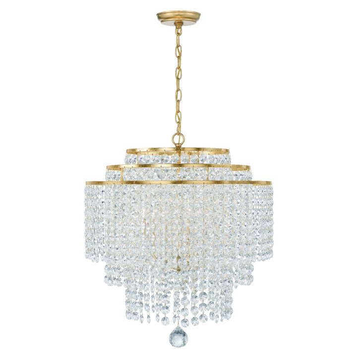 Crystorama Crystorama Gabrielle 6 Light Antique Gold Chandelier