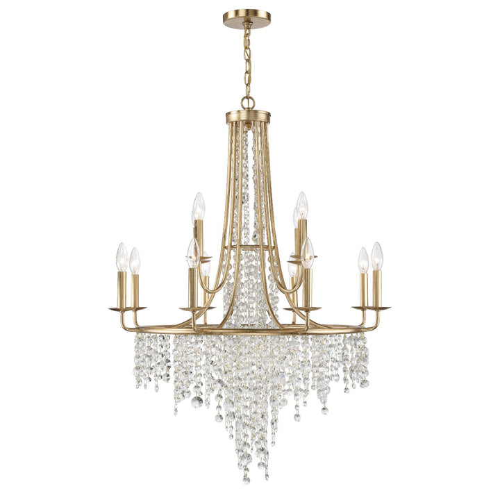 Crystorama Crystorama Gabrielle 12 Light Antique Gold Chandelier