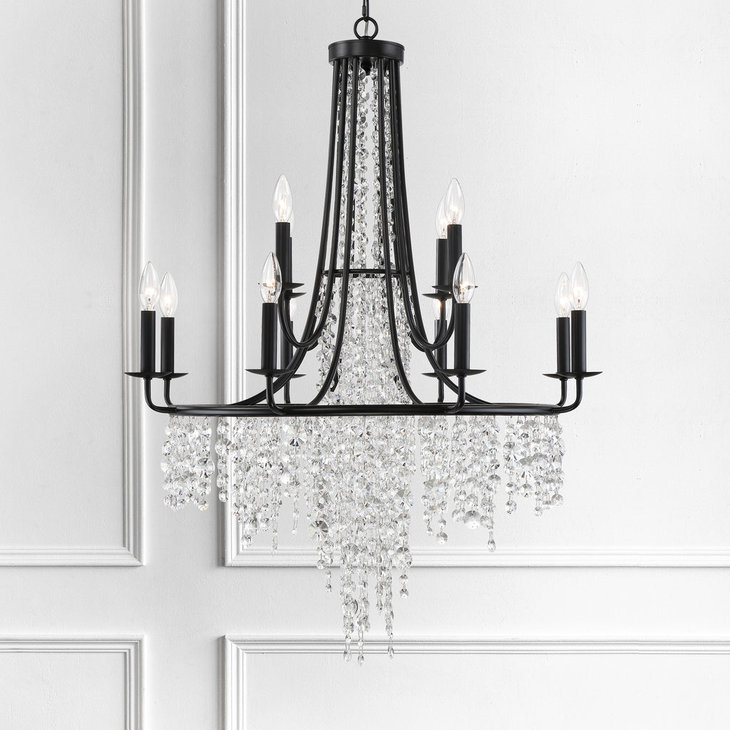 Crystorama Crystorama Gabrielle 12 Light Matte Black Chandelier