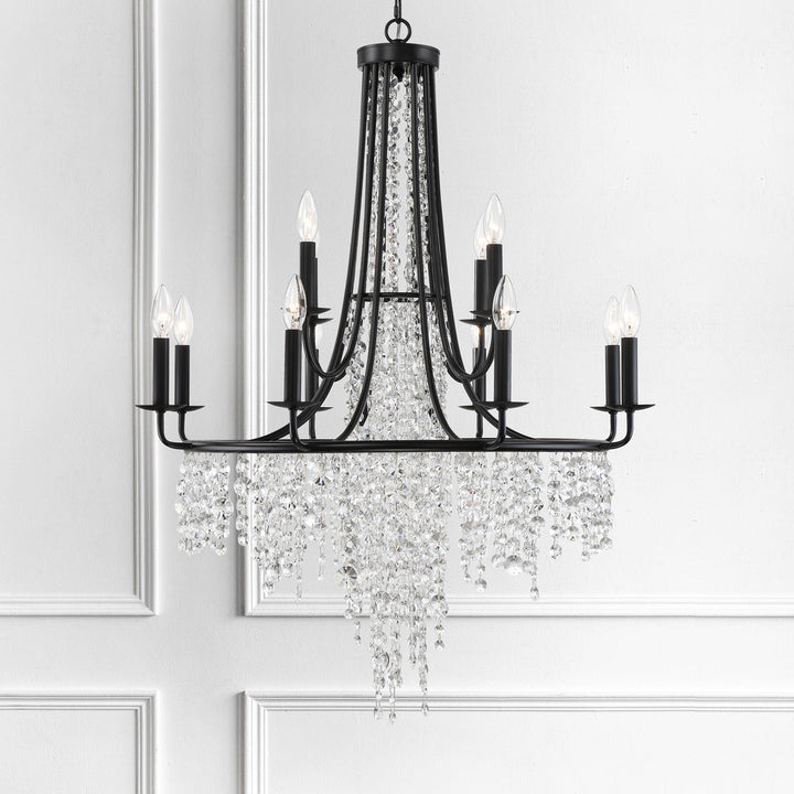 Crystorama Crystorama Gabrielle 12 Light Matte Black Chandelier