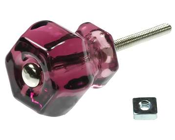 COPPER MOUNTAIN HARDWARE Authentic Glass Hexagon Shape Cabinet & Furniture Knobs in 14 Colors