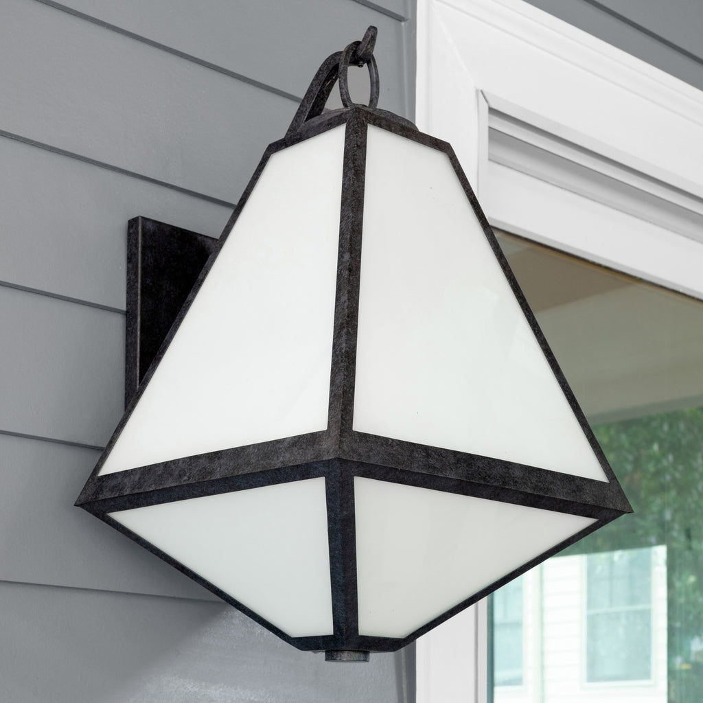 Crystorama Crystorama Brian Patrick Flynn Glacier 3 Light Black Charcoal Outdoor Sconce