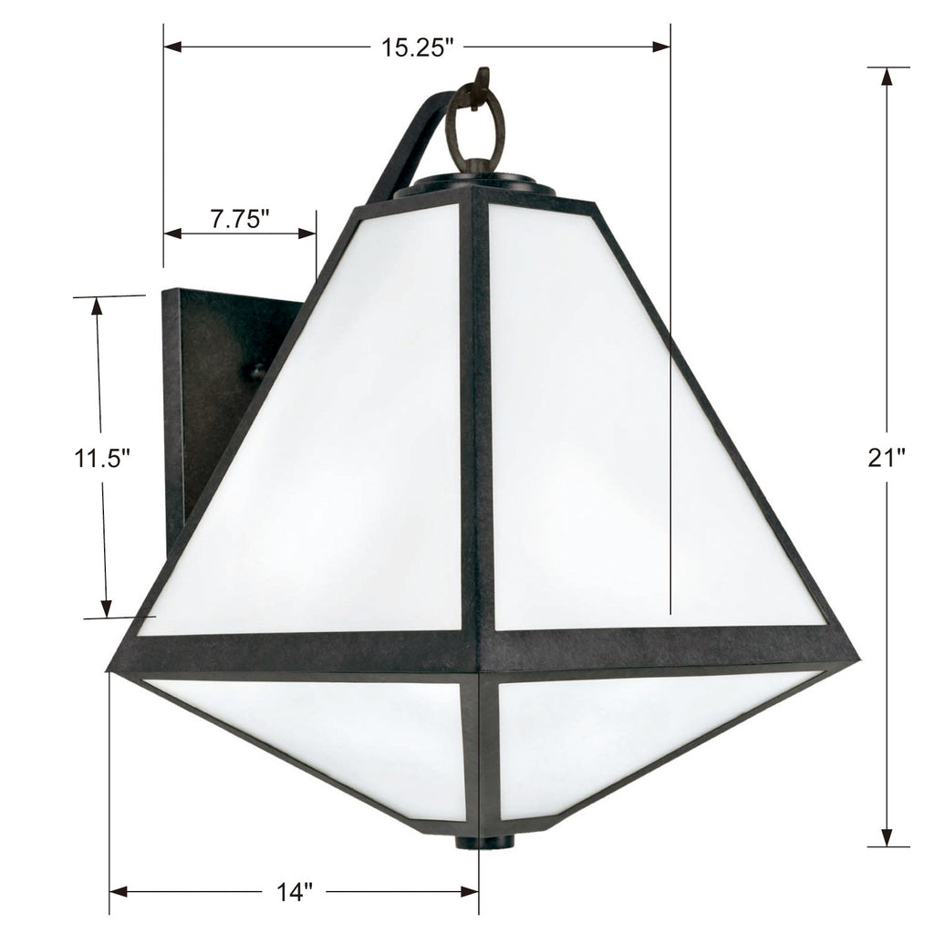 Crystorama Crystorama Brian Patrick Flynn Glacier 3 Light Black Charcoal Outdoor Sconce