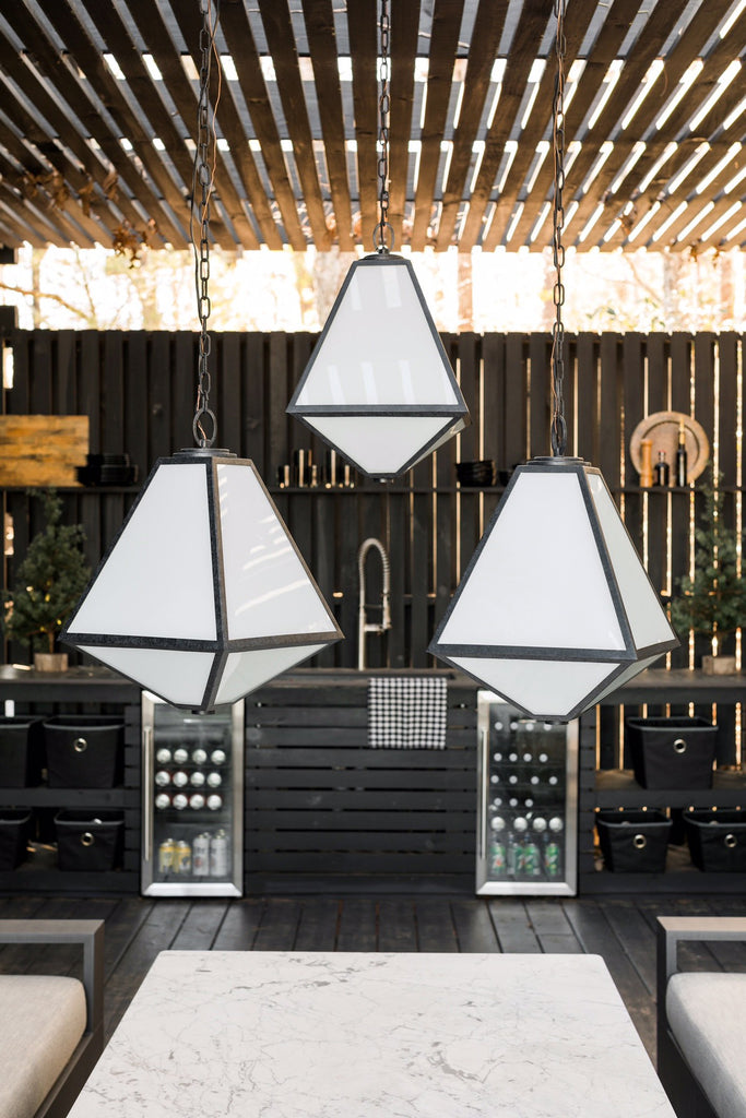 Crystorama Crystorama Brian Patrick Flynn Glacier 3 Light Black Charcoal Outdoor Pendant