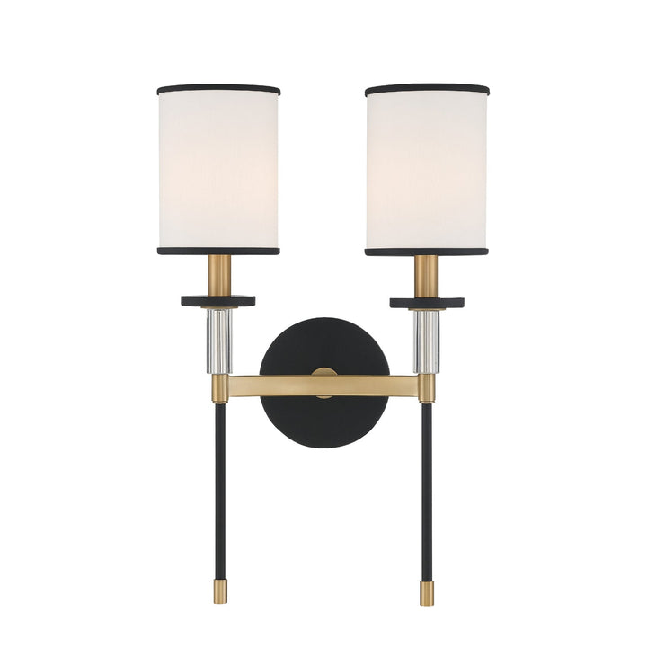 Crystorama Crystorama Hatfield 2 Light Black Forged + Vibrant Gold Sconce