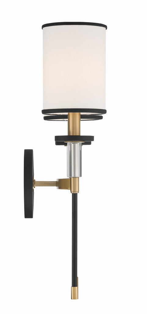 Crystorama Crystorama Hatfield 2 Light Black Forged + Vibrant Gold Sconce
