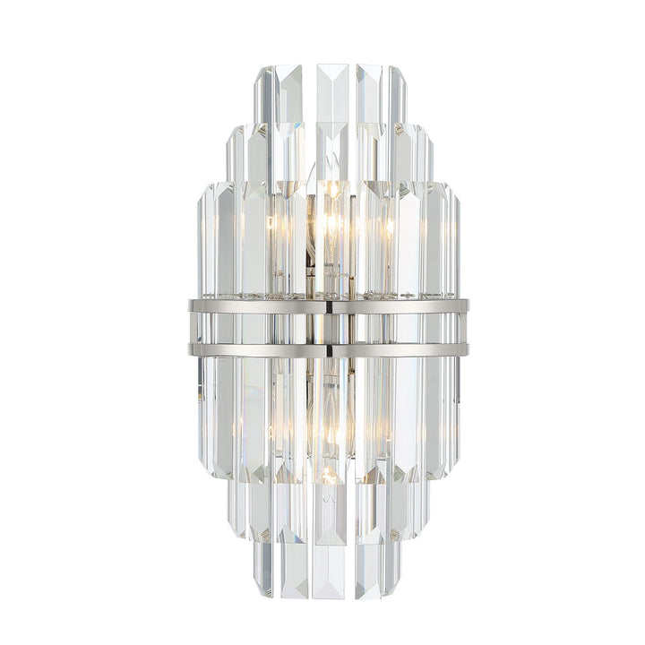 Crystorama Crystorama Hayes 2 Light Polished Nickel Sconce