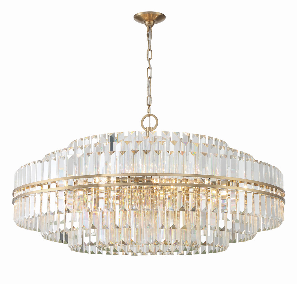 Crystorama Crystorama Hayes 32 Light Aged Brass Chandelier