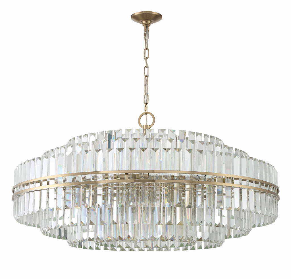 Crystorama Crystorama Hayes 32 Light Aged Brass Chandelier