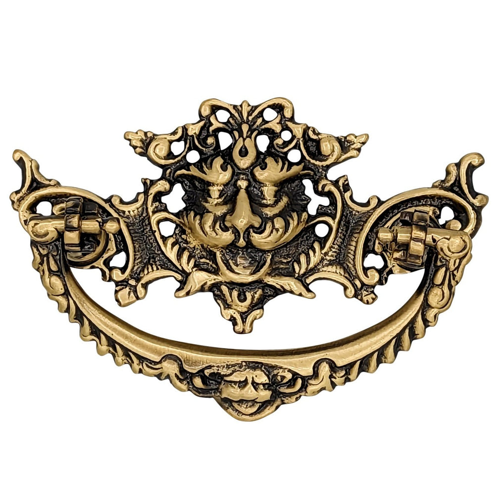 4 1/8 Inch Solid Brass Rococo Gargoyle Bail Pull COPPER MOUNTAIN HARDWARE