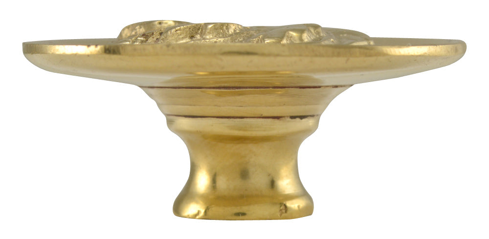 1 4/5 Inch Solid Brass Round Floral Print Leaf Cabinet & Furniture Knob COPPER MOUNTAIN HARDWARE