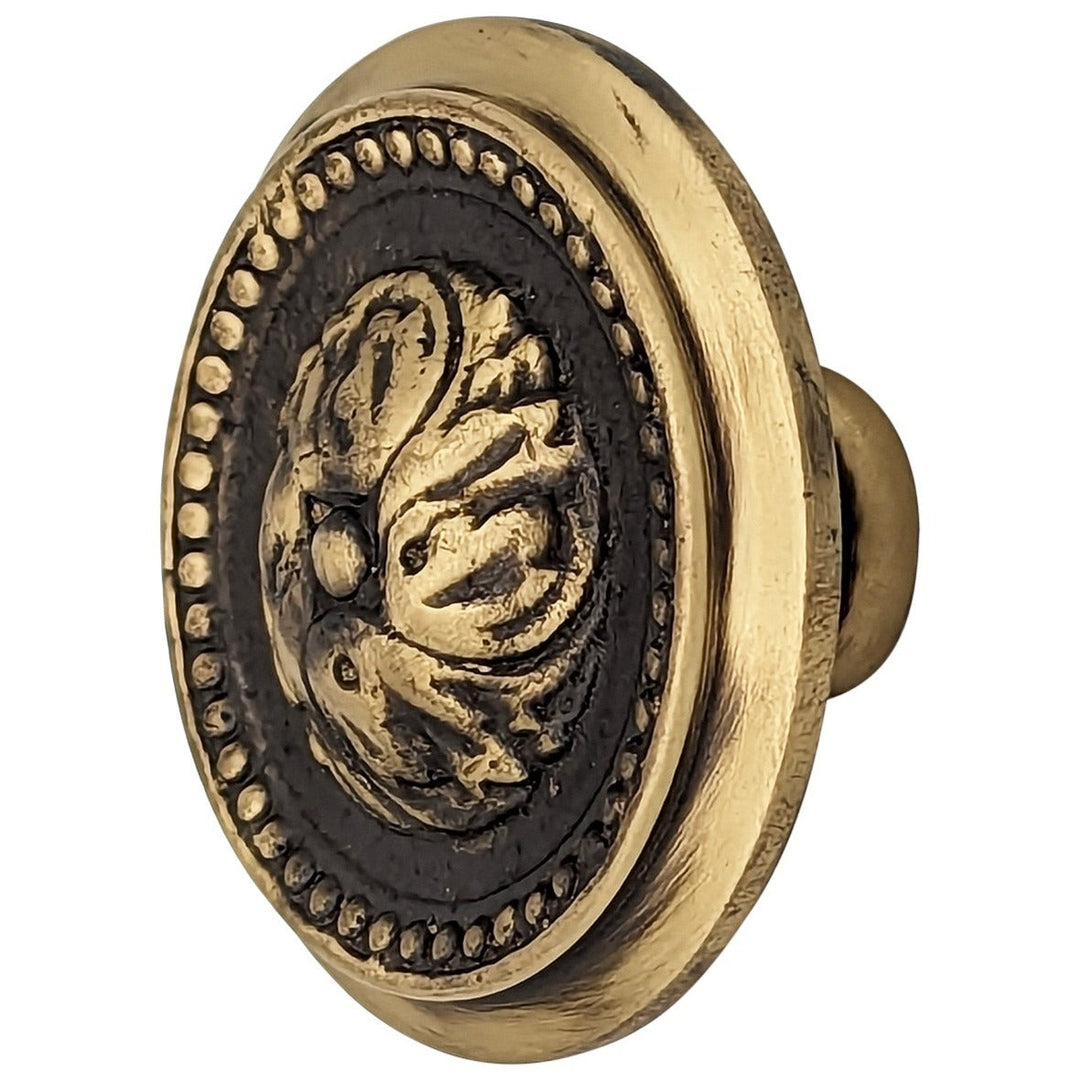 2 Inch Solid Brass Beaded Victorian Cabinet & Furniture Knob COPPER MOUNTAIN HARDWARE