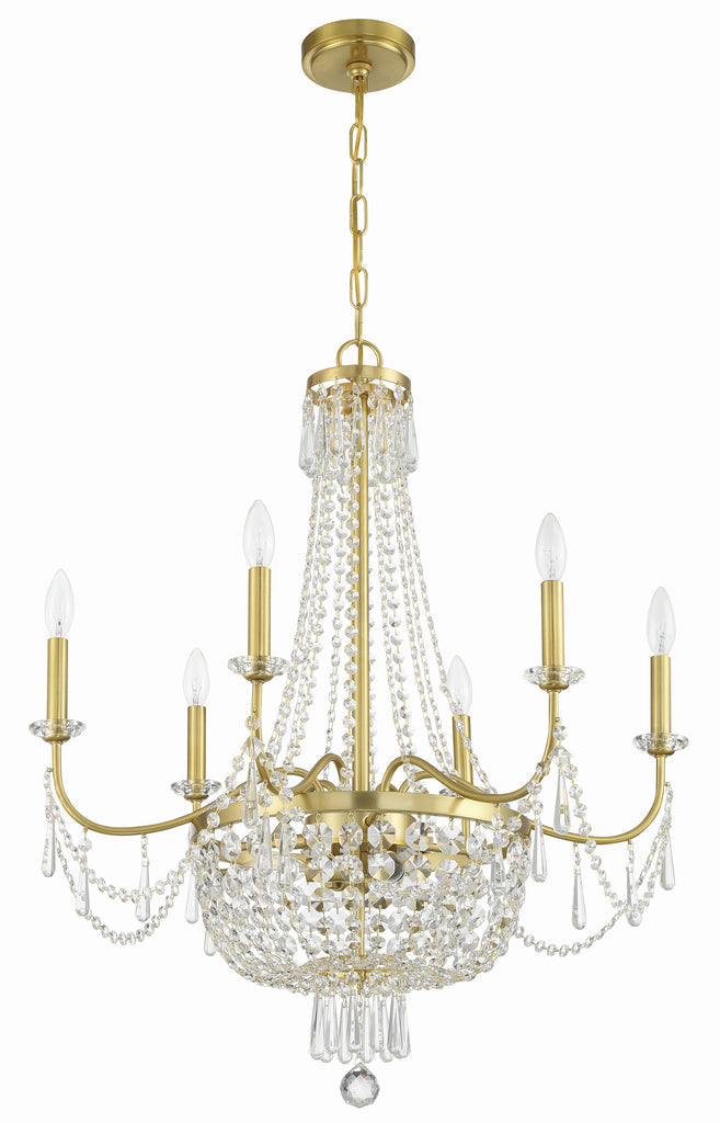 Crystorama Crystorama Haywood 9 Light Aged Brass Chandelier