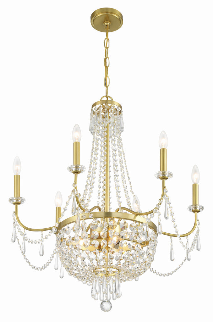 Crystorama Crystorama Haywood 9 Light Aged Brass Chandelier