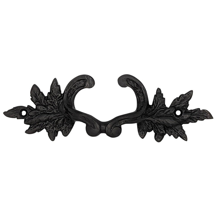 6 Inch (4 3/8 Inch C-C) Solid Brass Ornate French Leaves Pull COPPER MOUNTAIN HARDWARE