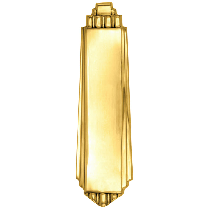 9 Inch Tall Art Deco Style Brass Push Plate