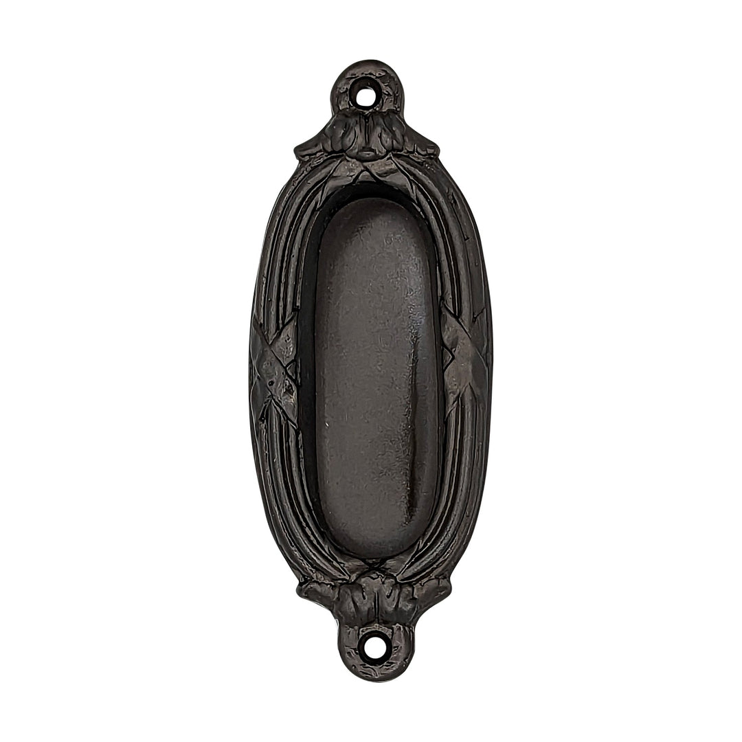 4 1/3 Inch Solid Brass Ribbon & Reed Door Pull COPPER MOUNTAIN HARDWARE