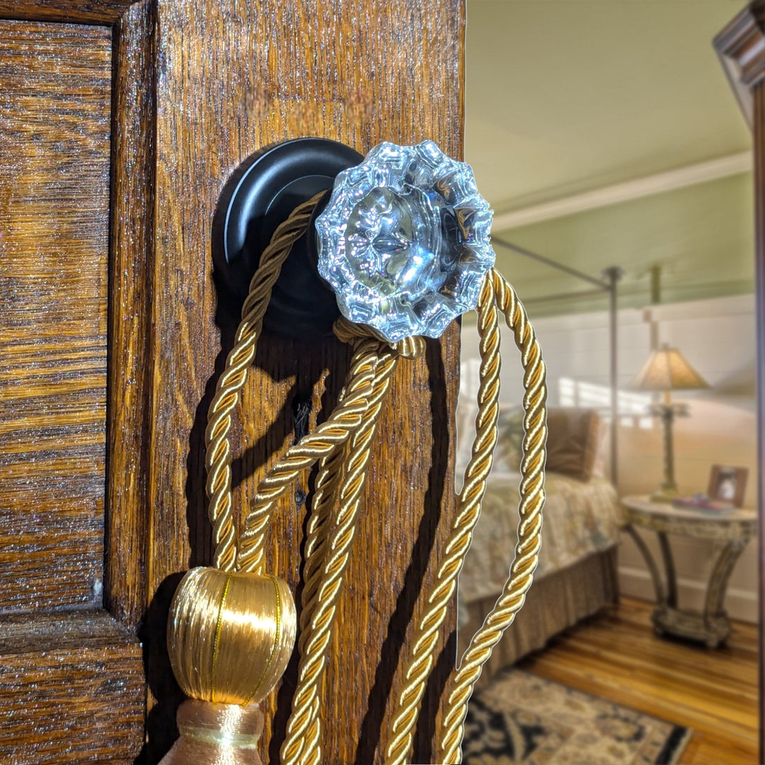 ##Antique Hardware## Magnifique™Classic Door Set with Crystal Fluted Knobs (Several Finishes Available)