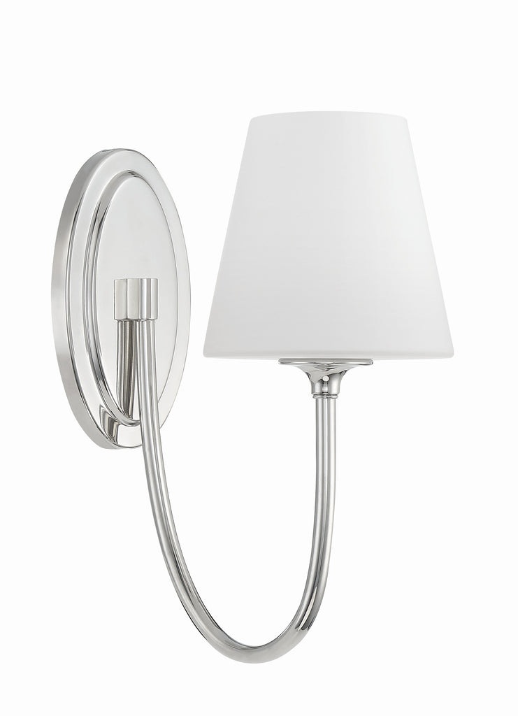 Crystorama Crystorama Juno 1 Light Polished Nickel Sconce