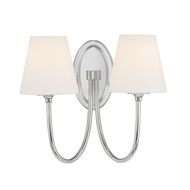 Crystorama Crystorama Juno 2 Light Polished Nickel Sconce