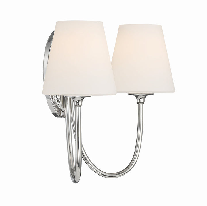 Crystorama Crystorama Juno 2 Light Polished Nickel Sconce