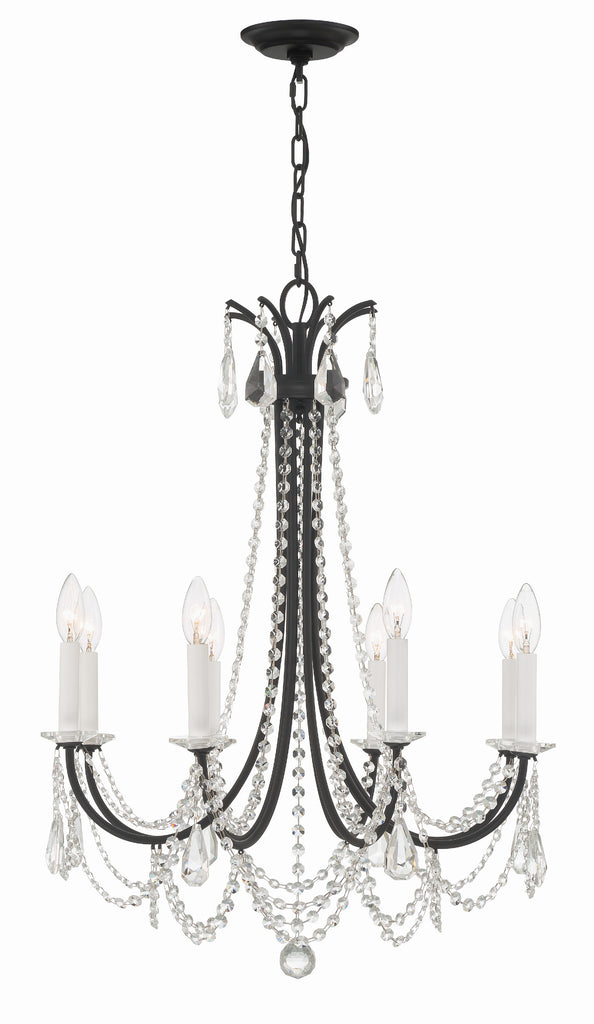 Crystorama Crystorama Karrington 8 Light Matte Black Chandelier