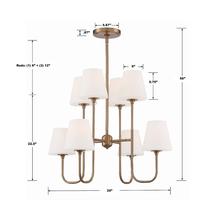 Crystorama Crystorama Keenan 8 Light Vibrant Gold Chandelier
