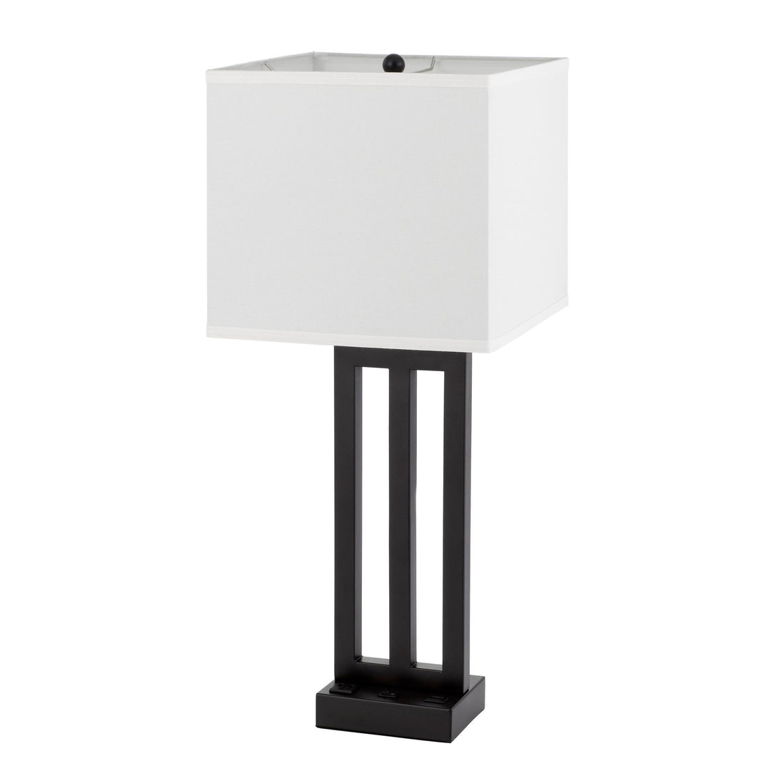 CACHAN METAL NIGHT STAND LAMP WITH ONE POWER OUTLETS AND 1 USB CHARGING PORT Cal Lighting