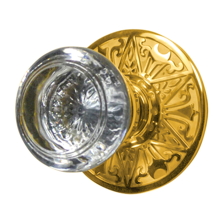 Eastlake Rosette Door Set with Crystal Round Door Knobs (Several Finishes Available)