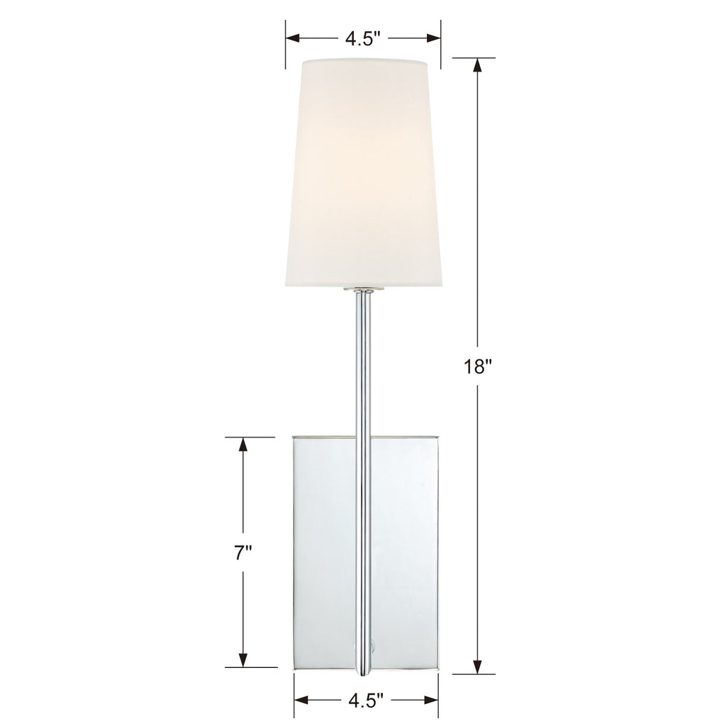 Crystorama Crystorama Lena 1 Light Polished Chrome Sconce