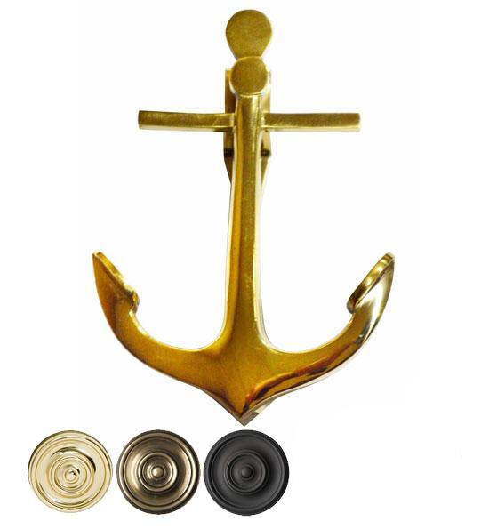 COPPER MOUNTAIN HARDWARE 5 3/4" Solid Brass Nautical Anchor Door Knocker in Several Finishes