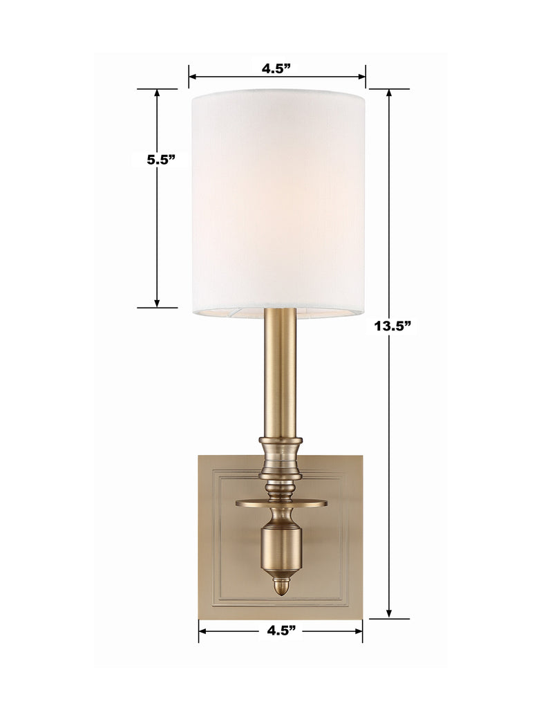 Crystorama Crystorama Lloyd 1 Light Aged Brass Sconce