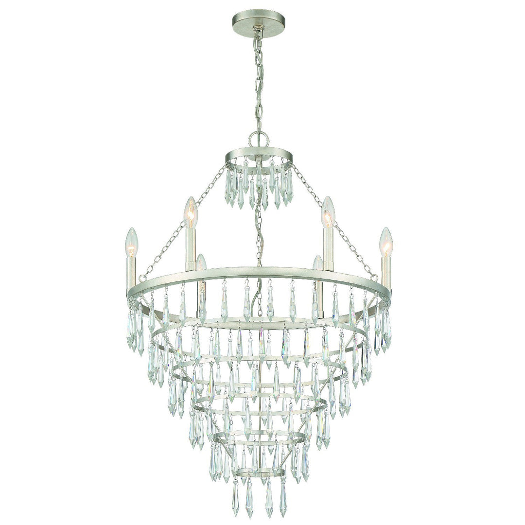 Crystorama Crystorama Lucille 6 Light Antique Silver Chandelier