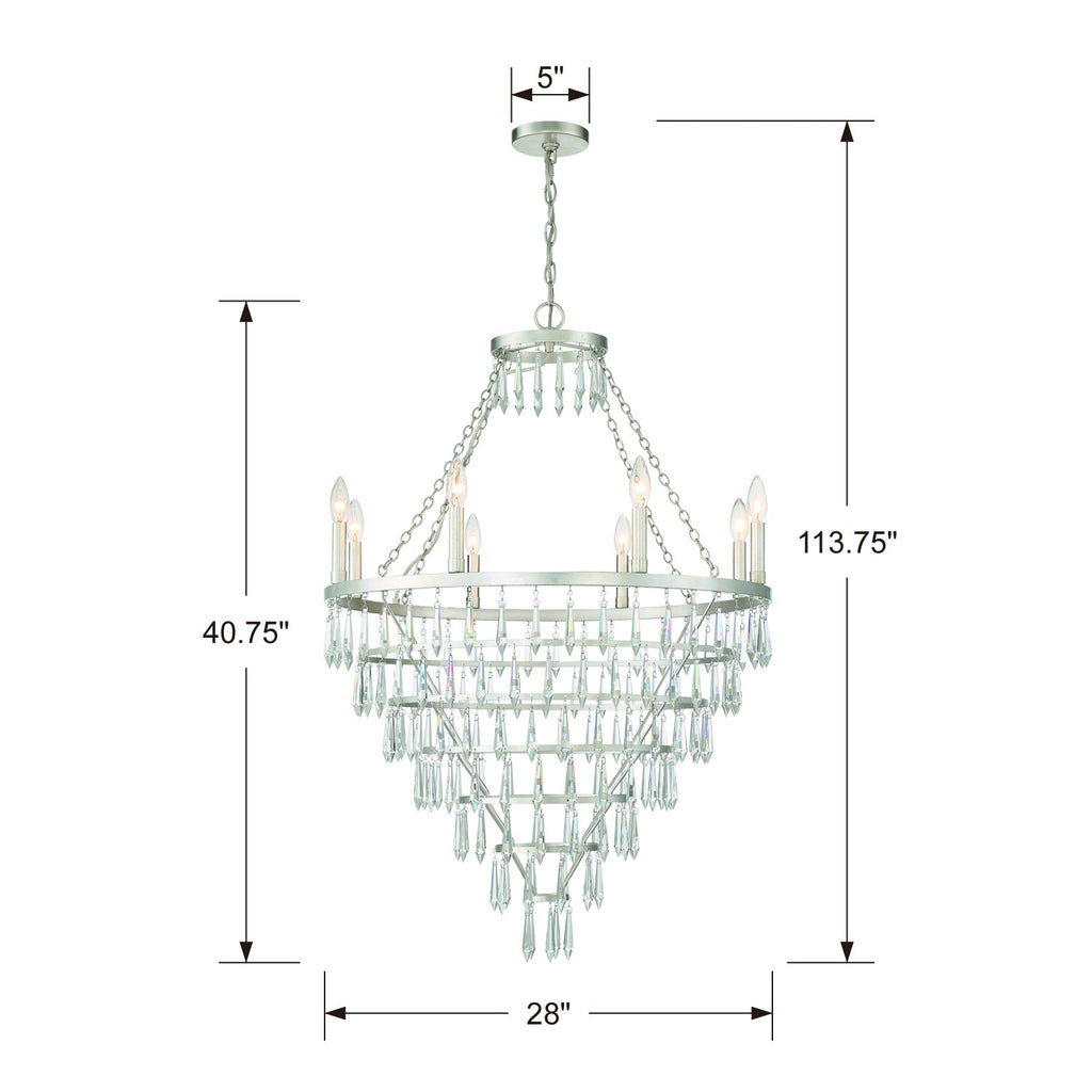 Crystorama Crystorama Lucille 8 Light Antique Silver Chandelier