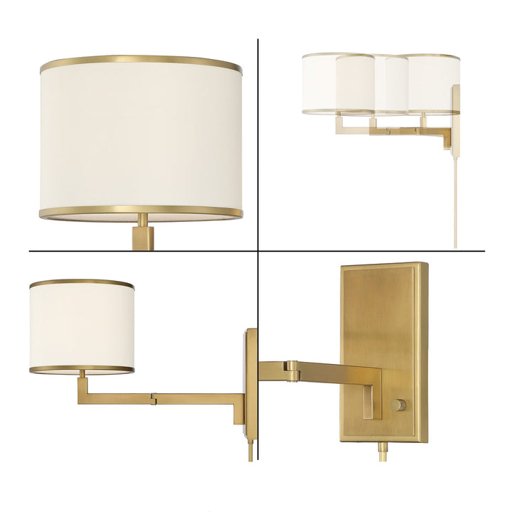 Crystorama Crystorama Madison 1 Light Aged Brass Task Sconce