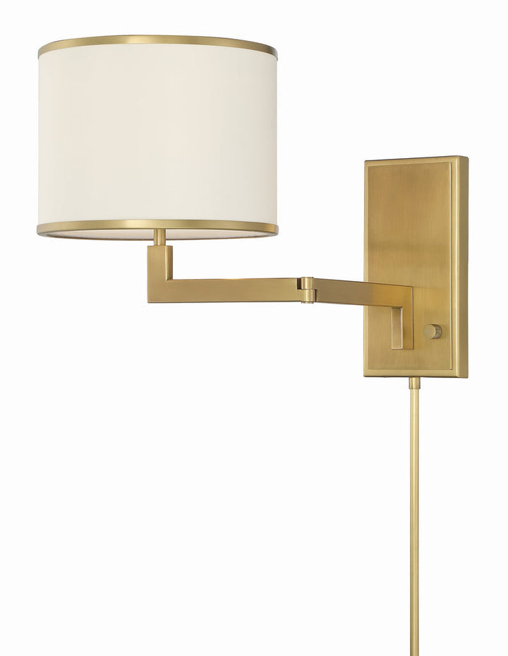 Crystorama Crystorama Madison 1 Light Aged Brass Task Sconce