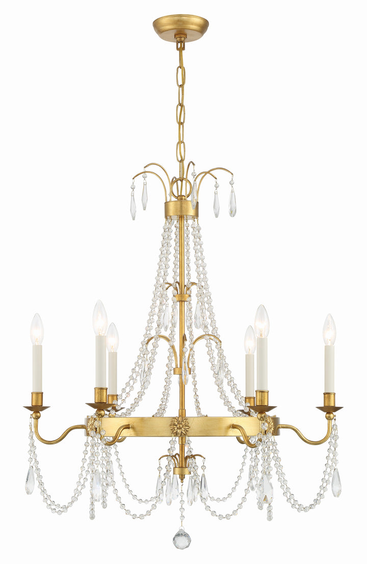 Crystorama Crystorama Maizey 6 Light Antique Gold Chandelier