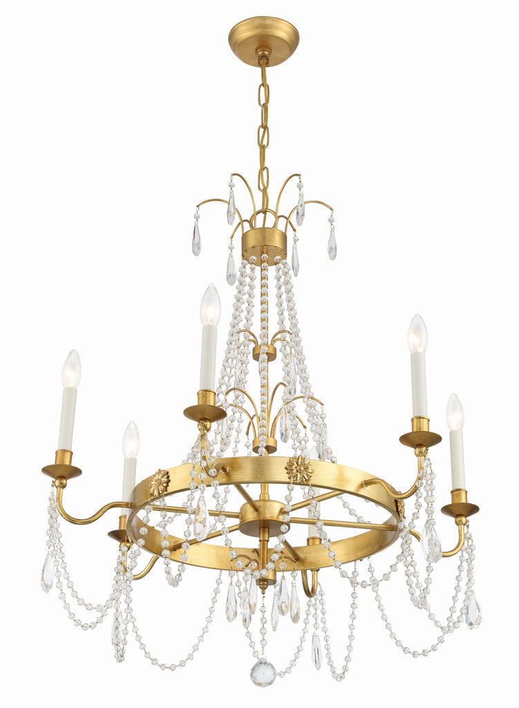 Crystorama Crystorama Maizey 6 Light Antique Gold Chandelier