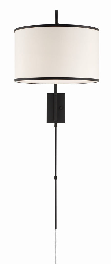 Crystorama Crystorama Mallory 1 Light Matte Black Task Sconce