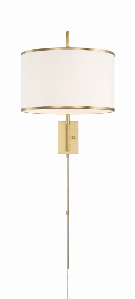 Crystorama Crystorama Mallory 1 Light Soft Brass Task Sconce