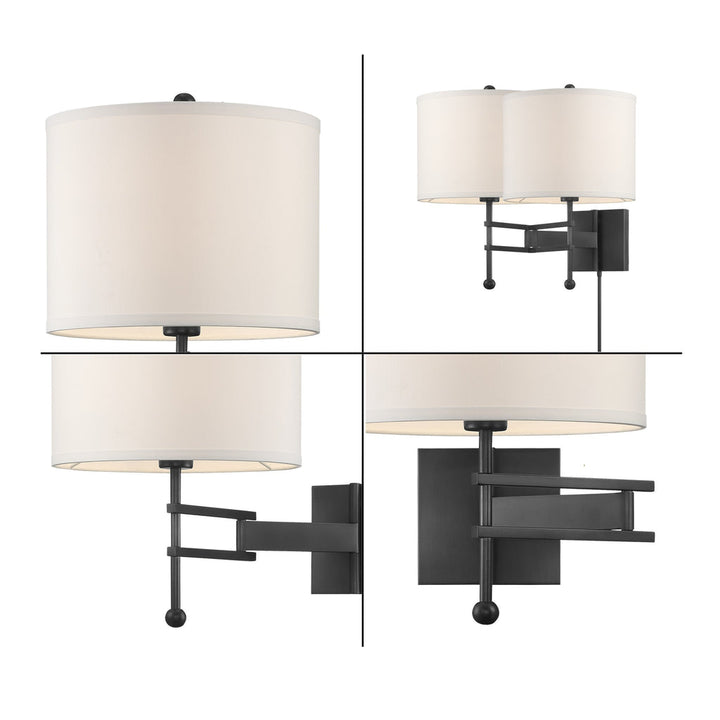 Crystorama Crystorama Marshall 1 Light Matte Black Task Sconce